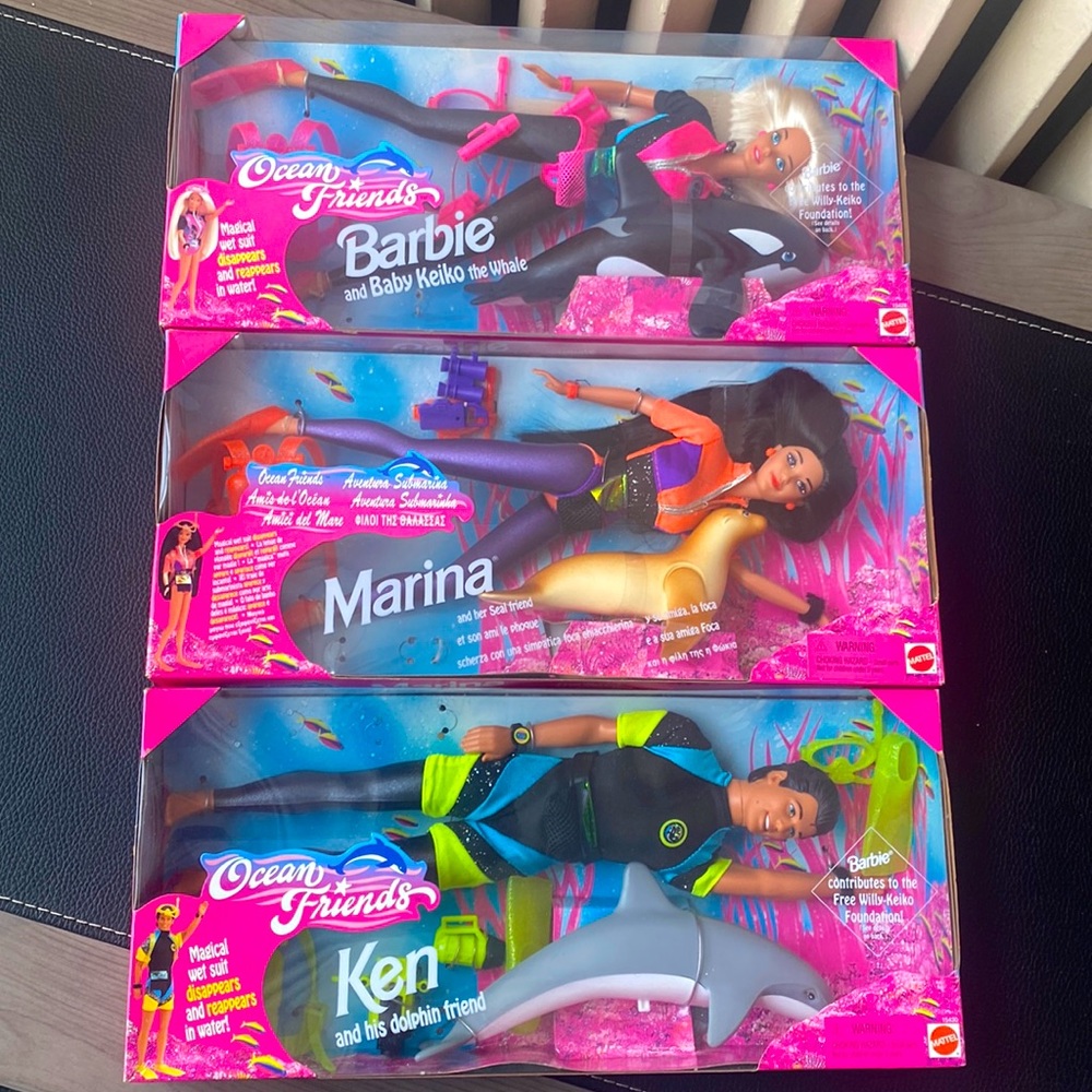 Barbie Ocean Friends Doll Set - Pink, Black, Gold, Blue
